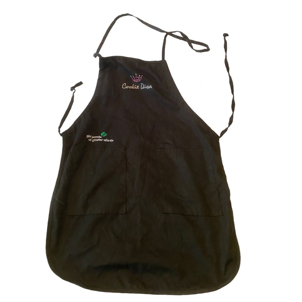 Girl Scouts “Cookie Diva” Black Apron Crown Rhinestone Sparkly